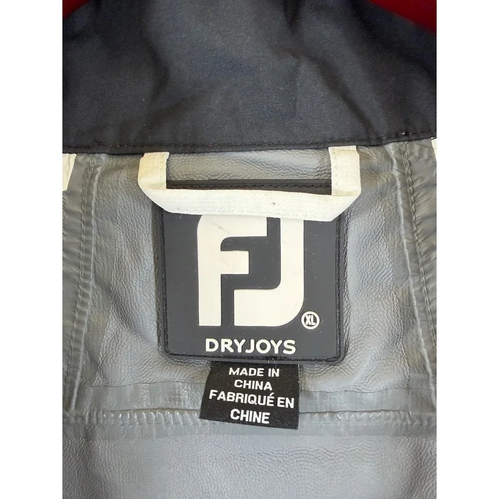 FootJoy DryJoys Mens XL Golf Windbreaker Jacket Red Black White 1/4 Zip Pullover